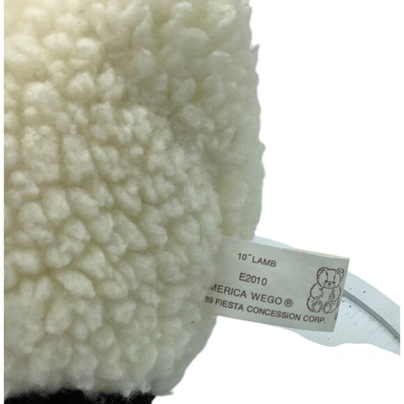 America Wego Lamb Sheep Plush Stuffed Animal 10" Fiesta Pink Ribbon 2010 Fluffy - Picture 4 of 5